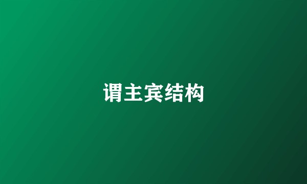 谓主宾结构