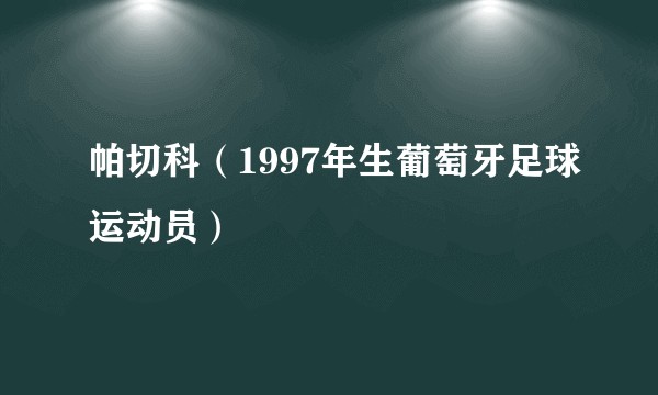 帕切科（1997年生葡萄牙足球运动员）