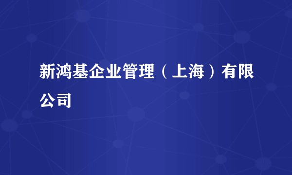 新鸿基企业管理(上海)有限公司