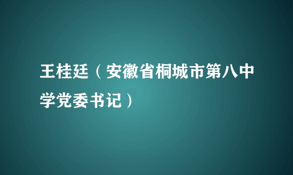 王桂廷（安徽省桐城市第八中学党委书记）