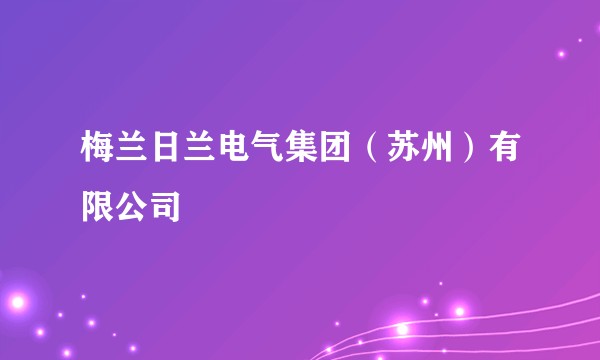 梅兰日兰电气集团（苏州）有限公司