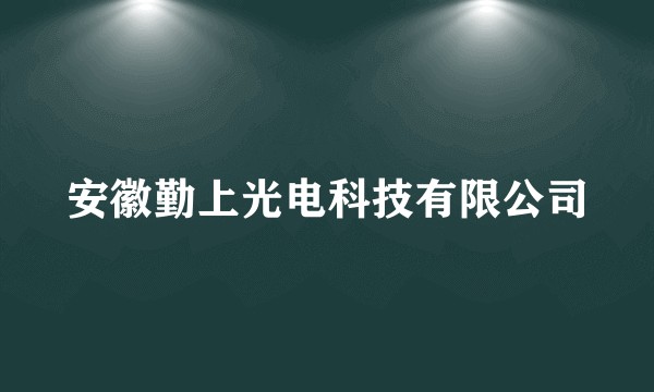 安徽勤上光电科技有限公司