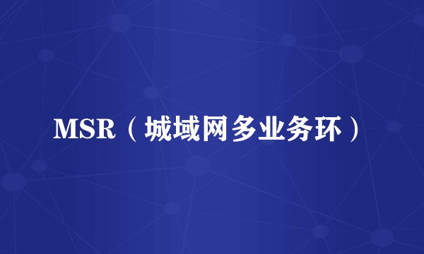 MSR（城域网多业务环）