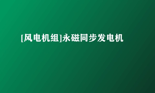 [风电机组]永磁同步发电机