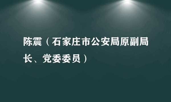 陈震(石家庄市公安局原副局长、党委委员)