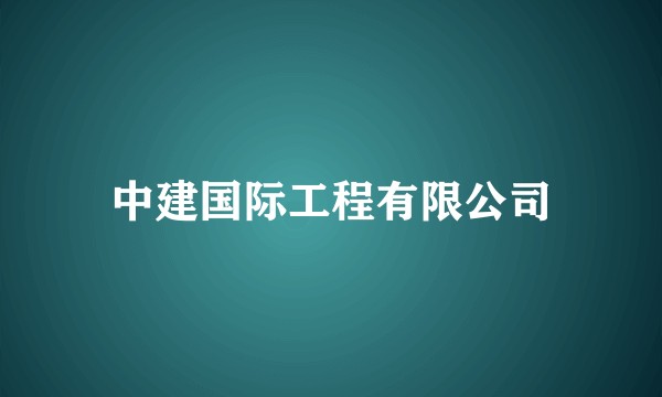 中建国际工程有限公司