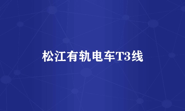 松江有轨电车T3线