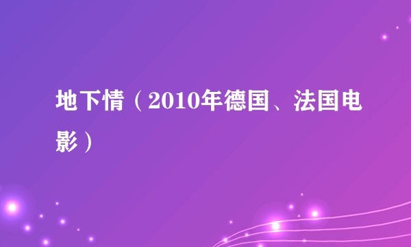 地下情（2010年德国、法国电影）