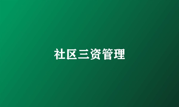 社区三资管理