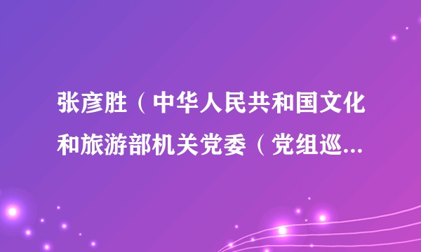 张彦胜（中华人民共和国文化和旅游部机关党委（党组巡视工作领导小组办公室）副书记、巡视办副主任，一级巡视员）