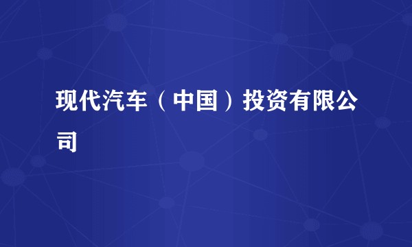 现代汽车（中国）投资有限公司