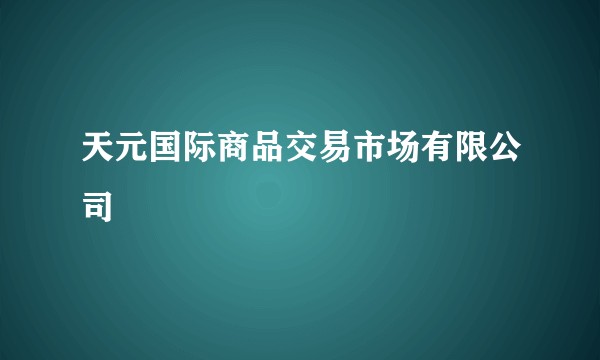天元国际商品交易市场有限公司
