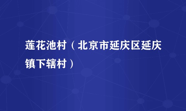 莲花池村（北京市延庆区延庆镇下辖村）