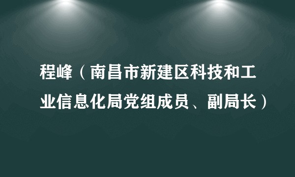 程峰(南昌市新建区科技和工业信息化局党组成员、副局长)