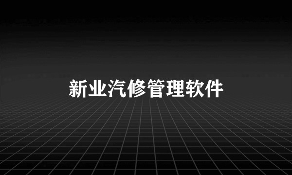 新业汽修管理软件