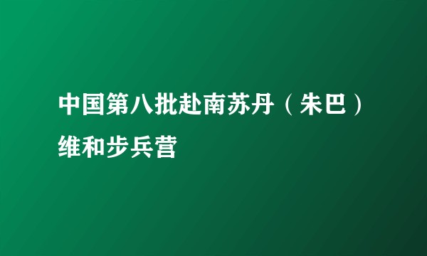 中国第八批赴南苏丹（朱巴）维和步兵营