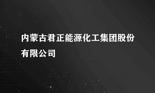 内蒙古君正能源化工集团股份有限公司