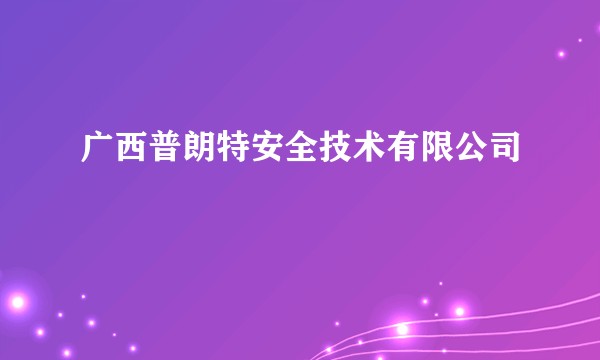 广西普朗特安全技术有限公司
