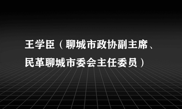 王学臣（聊城市政协副主席、民革聊城市委会主任委员）