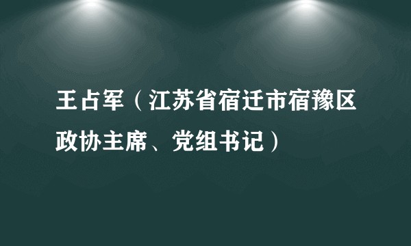 王占军(江苏省宿迁市宿豫区政协主席、党组书记)