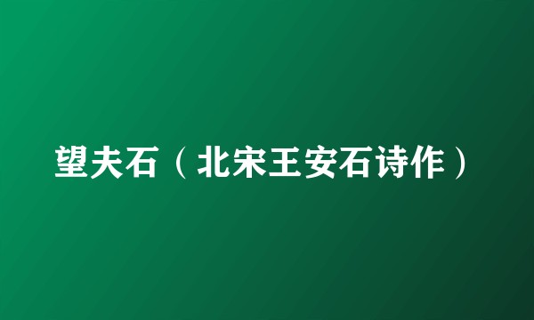 望夫石（北宋王安石诗作）