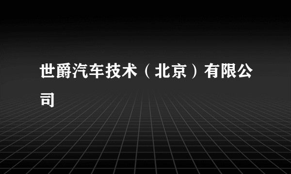 世爵汽车技术(北京)有限公司