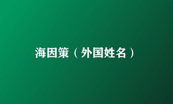 海因策（外国姓名）