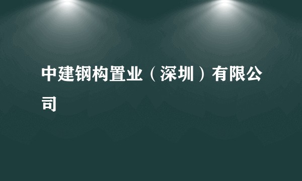 中建钢构置业(深圳)有限公司