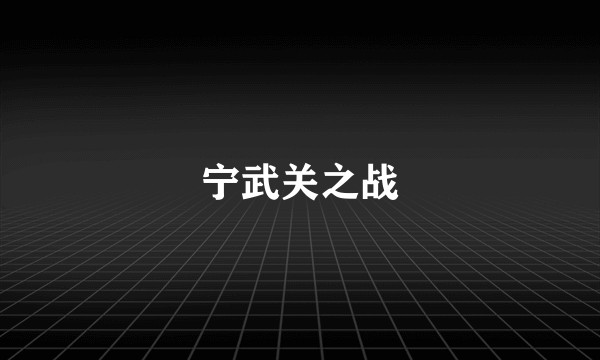 宁武关之战