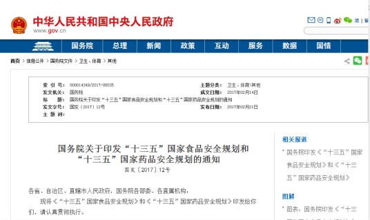 “十三五”国家药品安全规划