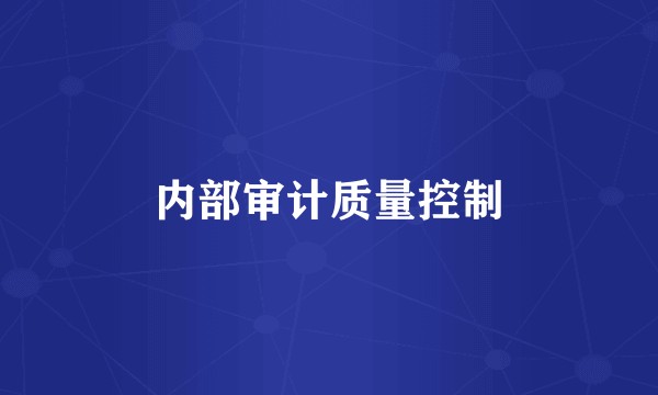 内部审计质量控制