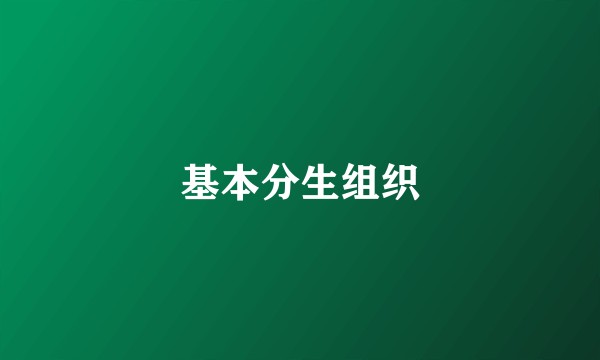 基本分生组织