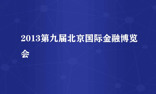 2013第九届北京国际金融博览会