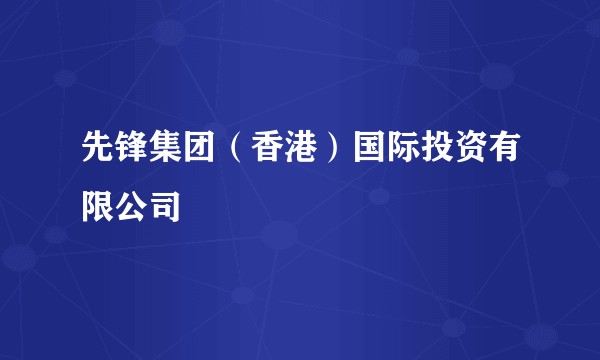 先锋集团（香港）国际投资有限公司