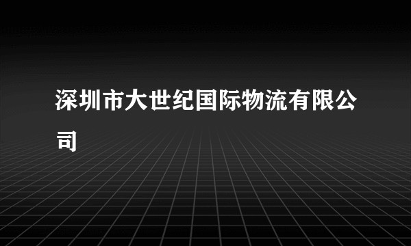 深圳市大世纪国际物流有限公司