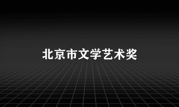 北京市文学艺术奖