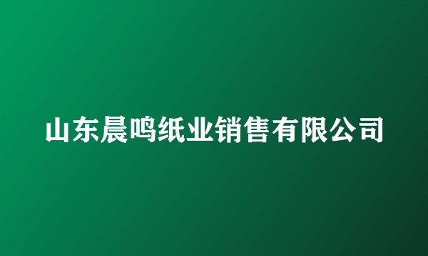 山东晨鸣纸业销售有限公司