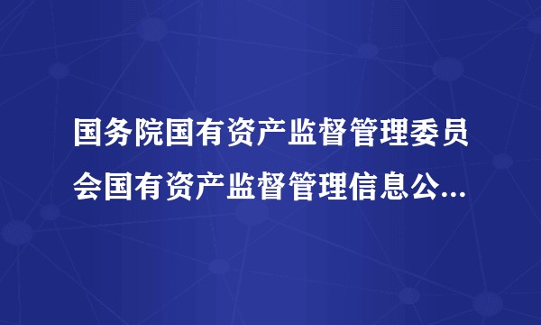 国务院国有资产监督管理委员会国有资产监督管理信息公开实施办法