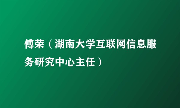 傅荣（湖南大学互联网信息服务研究中心主任）