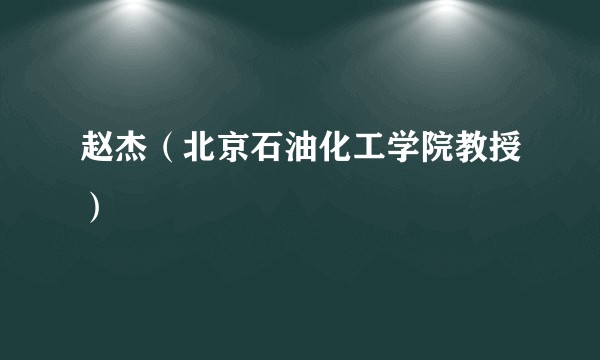 赵杰（北京石油化工学院教授）