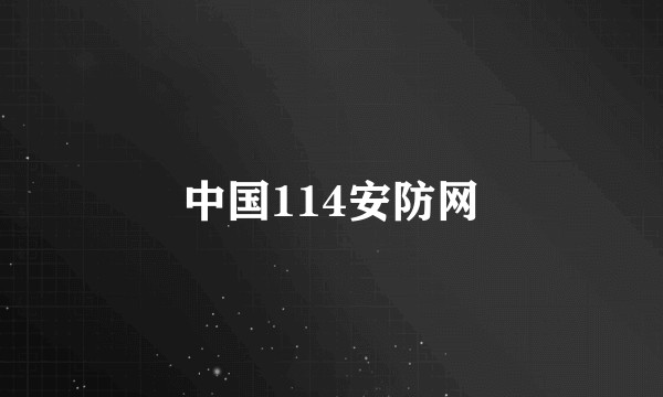 中国114安防网