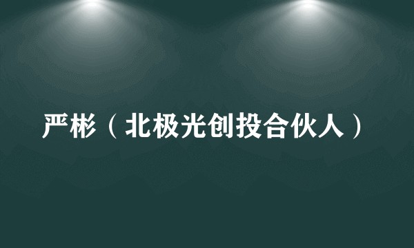 严彬（北极光创投合伙人）