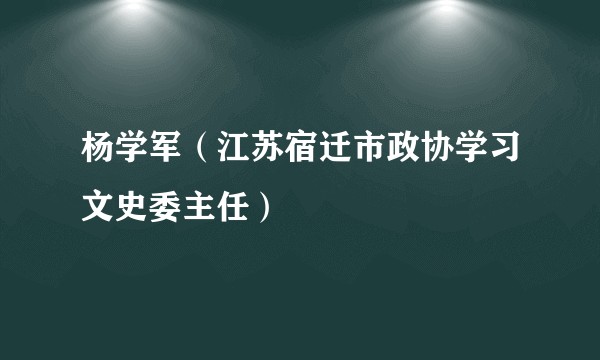 杨学军(江苏宿迁市政协学习文史委主任)
