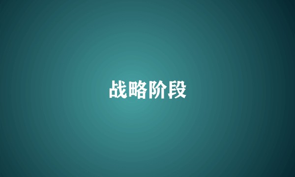 战略阶段