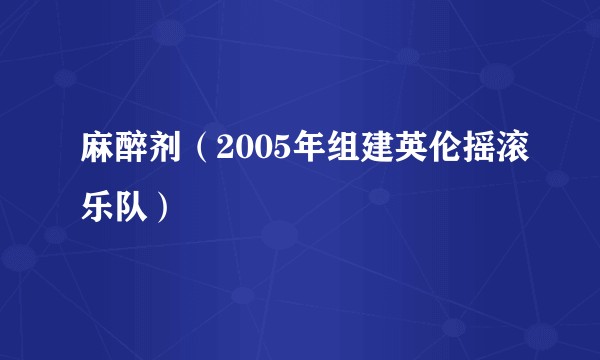 麻醉剂(2005年组建英伦摇滚乐队)