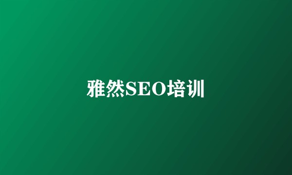 雅然SEO培训