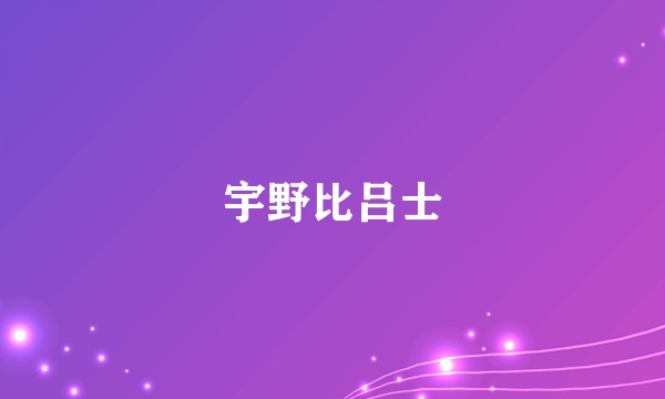 宇野比吕士