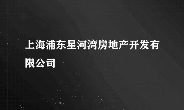 上海浦东星河湾房地产开发有限公司