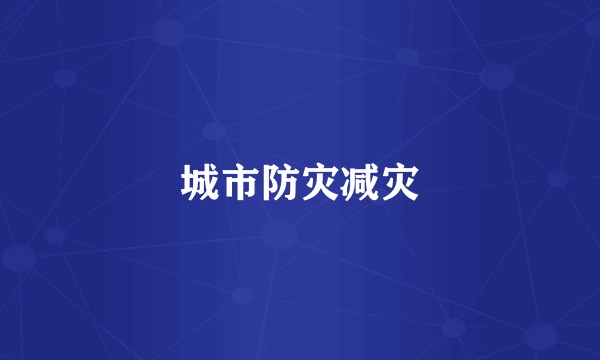 城市防灾减灾
