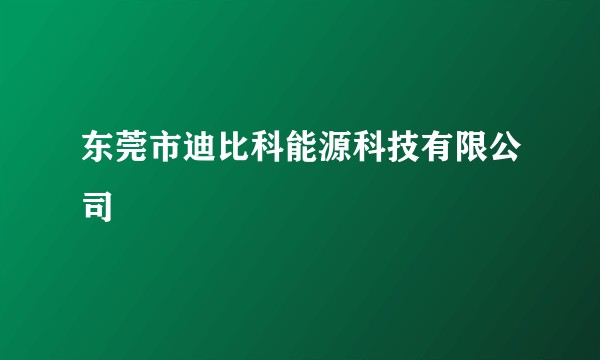 东莞市迪比科能源科技有限公司